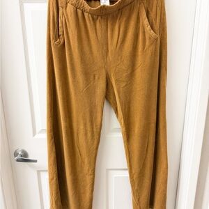 aerie Cozy Wide-Leg Pants in Mustard